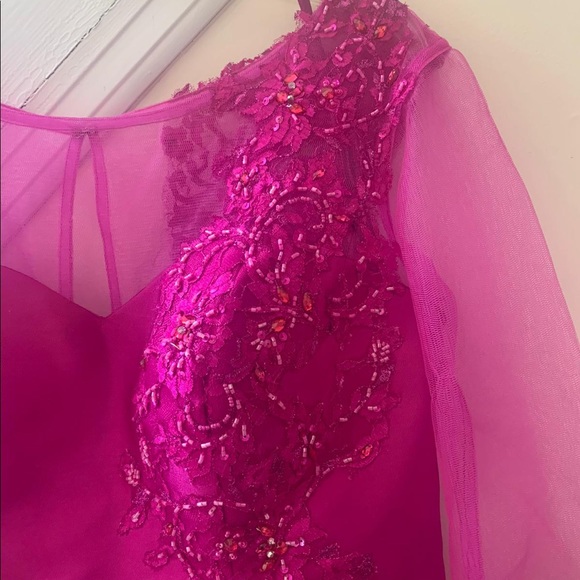 Hot Pink Fériani Couture Gown with Beautiful Lace and Beading - Picture 11 of 11